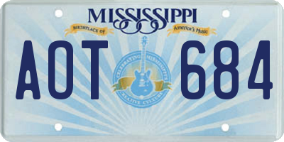 MS license plate AOT684