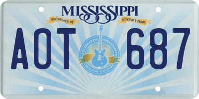 MS license plate AOT687