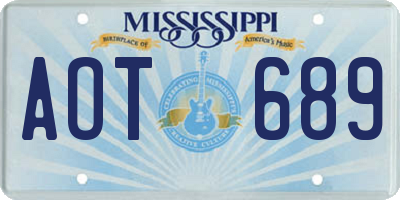 MS license plate AOT689