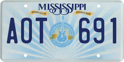 MS license plate AOT691