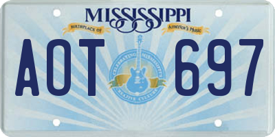MS license plate AOT697