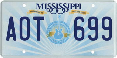 MS license plate AOT699
