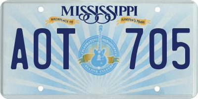 MS license plate AOT705