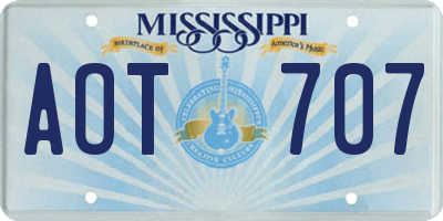MS license plate AOT707