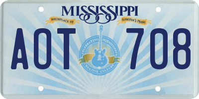 MS license plate AOT708