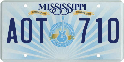 MS license plate AOT710