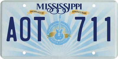 MS license plate AOT711