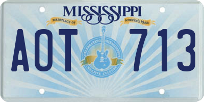 MS license plate AOT713