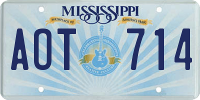 MS license plate AOT714