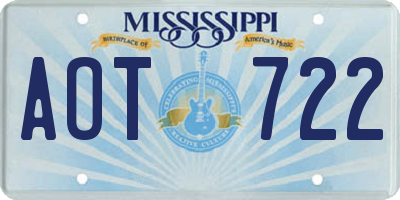 MS license plate AOT722