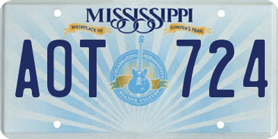 MS license plate AOT724