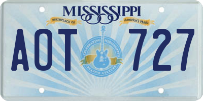 MS license plate AOT727