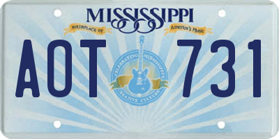 MS license plate AOT731