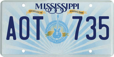 MS license plate AOT735