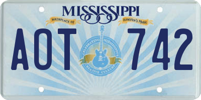MS license plate AOT742