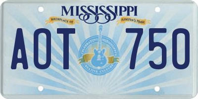 MS license plate AOT750