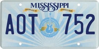 MS license plate AOT752