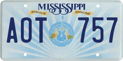 MS license plate AOT757