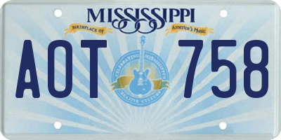 MS license plate AOT758