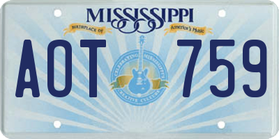 MS license plate AOT759