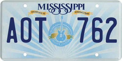 MS license plate AOT762