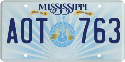 MS license plate AOT763