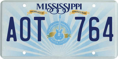 MS license plate AOT764