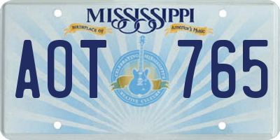 MS license plate AOT765