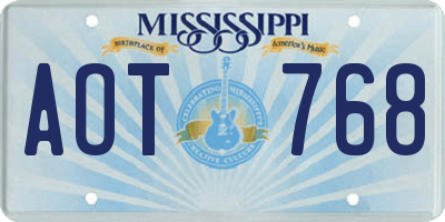 MS license plate AOT768