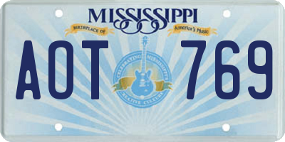 MS license plate AOT769