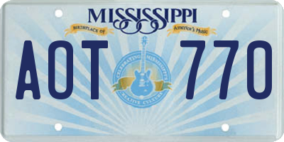 MS license plate AOT770