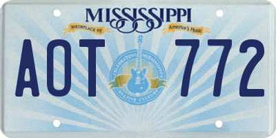 MS license plate AOT772
