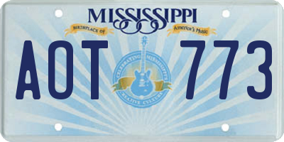 MS license plate AOT773