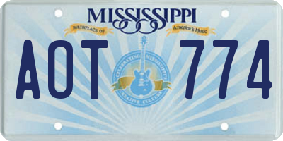 MS license plate AOT774