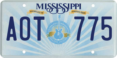 MS license plate AOT775