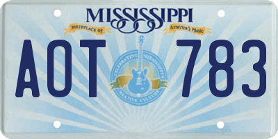 MS license plate AOT783
