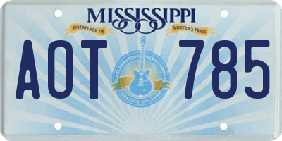 MS license plate AOT785