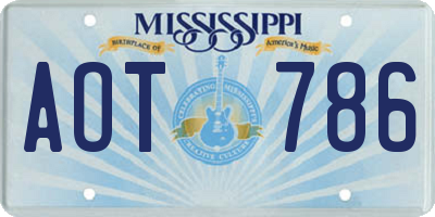 MS license plate AOT786