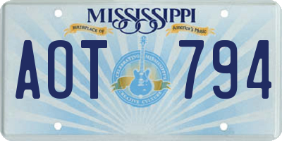 MS license plate AOT794