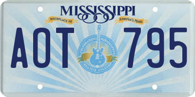 MS license plate AOT795