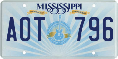 MS license plate AOT796