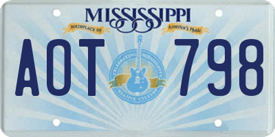 MS license plate AOT798