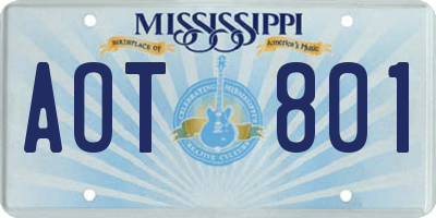 MS license plate AOT801
