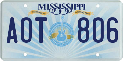 MS license plate AOT806