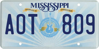 MS license plate AOT809