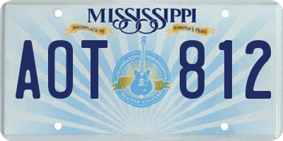 MS license plate AOT812