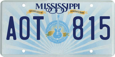 MS license plate AOT815