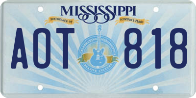 MS license plate AOT818