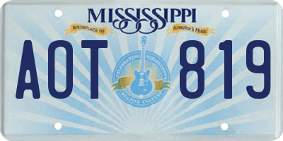 MS license plate AOT819