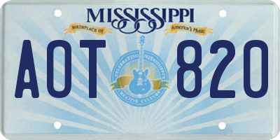 MS license plate AOT820